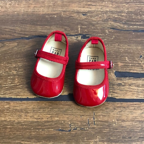 GAP Other - Baby Gap shiny red Mary Jane baby shoes